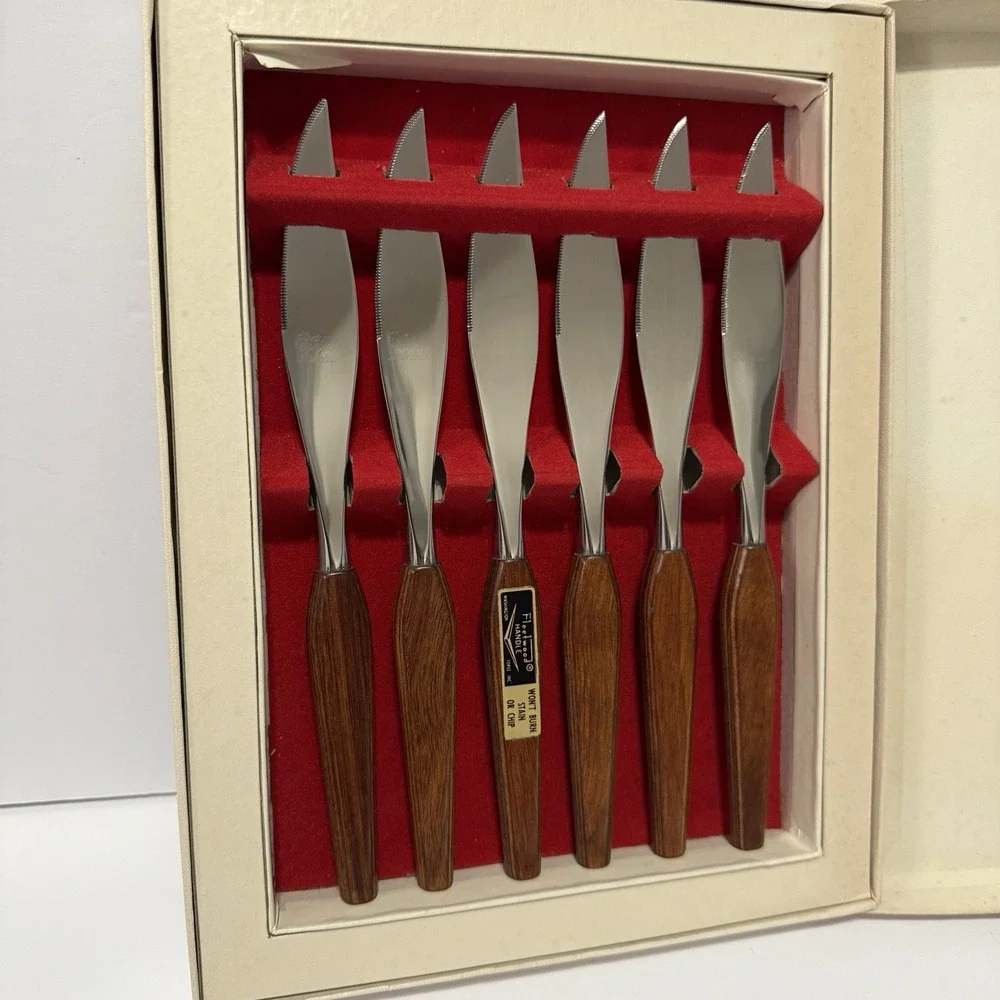 Washington‎ Forge Stainless Steel Butter Knife Set Wood Handles (Set of 6)